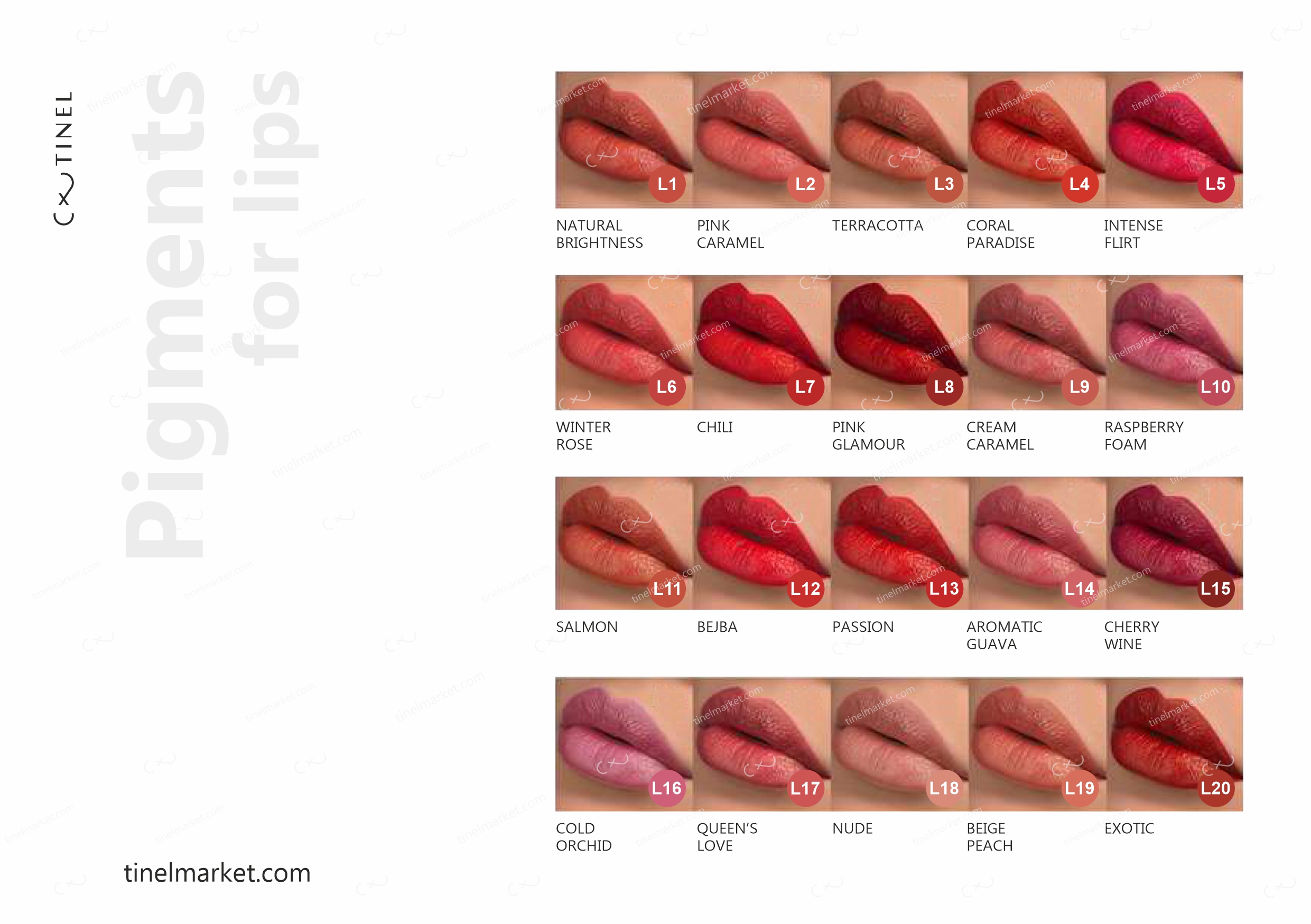 Tinel pigments for lips 